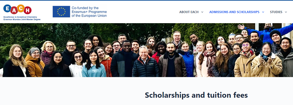 Erasmus Mundus Excellence in Analytical Chemistry (EACH) Scholarship 2025 in Europe